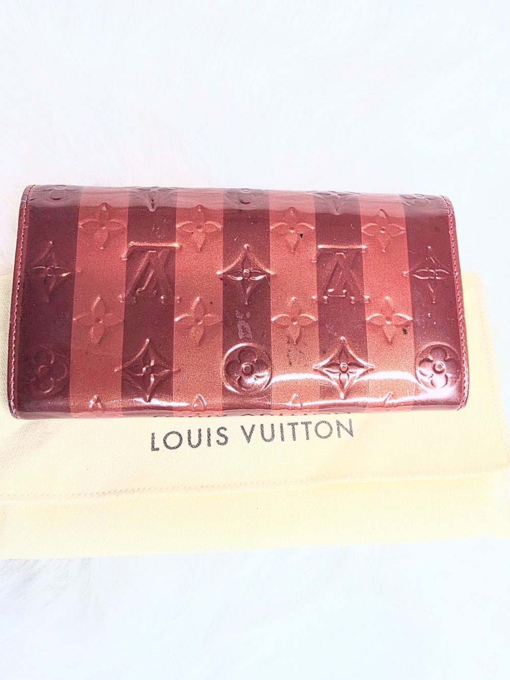 Louis Vuitton Limit Edition Monogram Vernis Rayures Sarah Wallet Full Inclusion - Picture 12 of 12